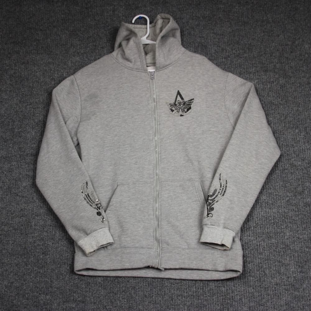 Assassins Creed Unity Full Zip Hoodie Men's Graphic Print Gray‎ Sweatshirt